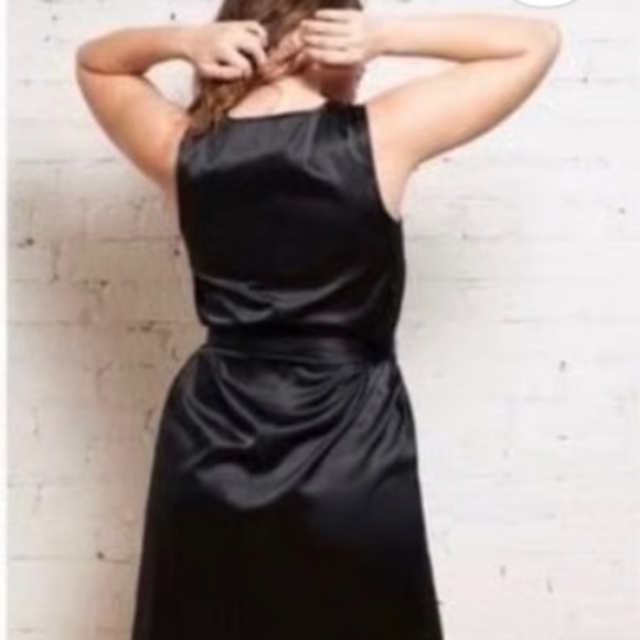 NWOT Universal Standard Spencer Slip Tie Dress in Black Shine, Size 14-16 - Picture 3 of 7
